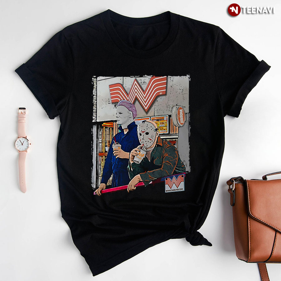 Michael Myers And Jason Voorhees Drinking Whataburger T-Shirt