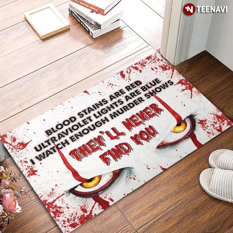 Blood Stains Are Red Horror Series Doormat, Horror Halloween Home Decor