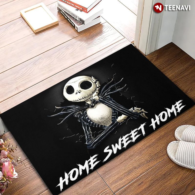 Jack Skellington Home Sweet Home Doormat, Horror Halloween Home Decor