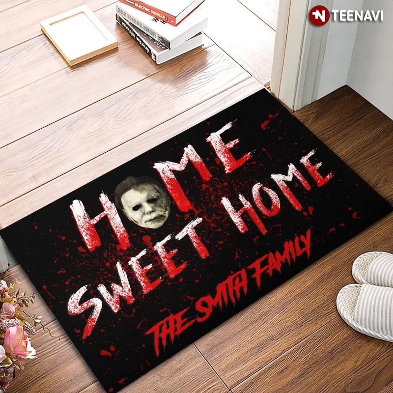Personalized Home Sweet Home Michael Myers Doormat, Horror Halloween Home Decor