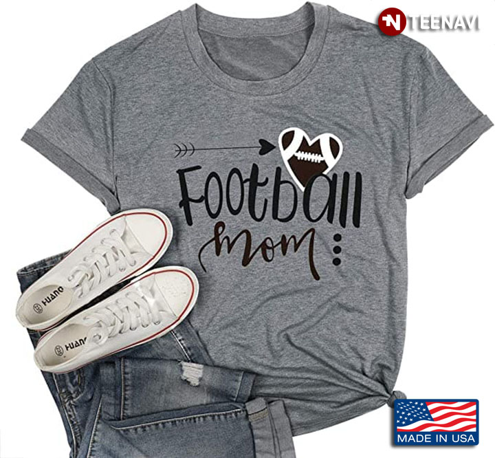 Football Mom Shirt, Football Mom Heart Football Ball