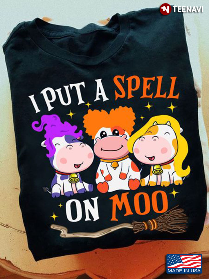Cow Halloween Shirt, Funny Hocus Pocus Cows I Put A Spell On Moo