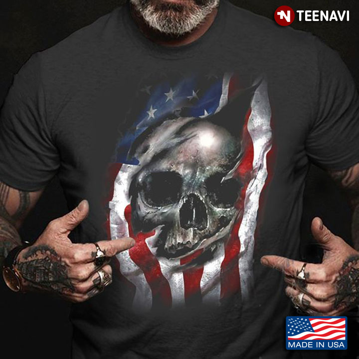 Skull Shirt, American Flag With Skull