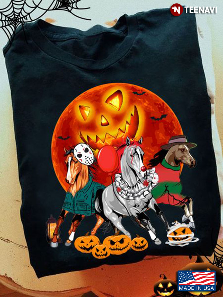 Horse Halloween Shirt, Horses With Halloween Costumes