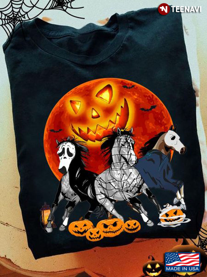Halloween Horse Shirt, Horse Horror Characters Funny Halloween