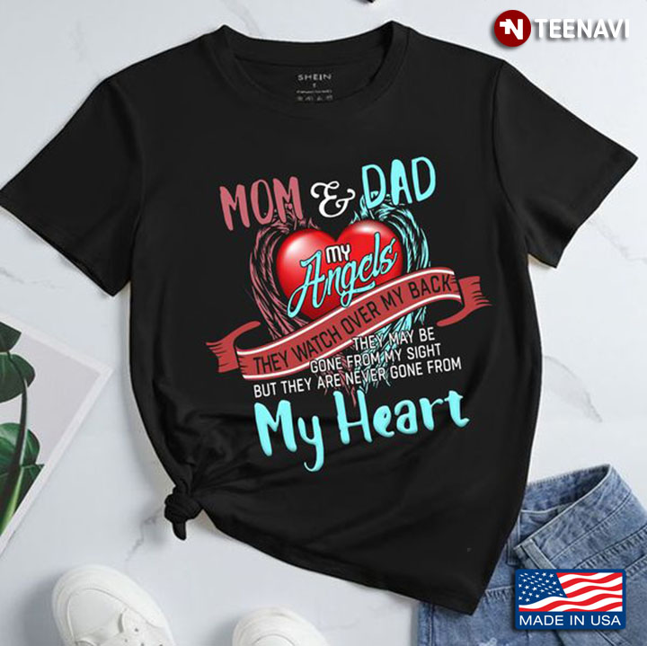 Mom And Dad Shirt, Mom And Dad My Angels They Watch Over My Back