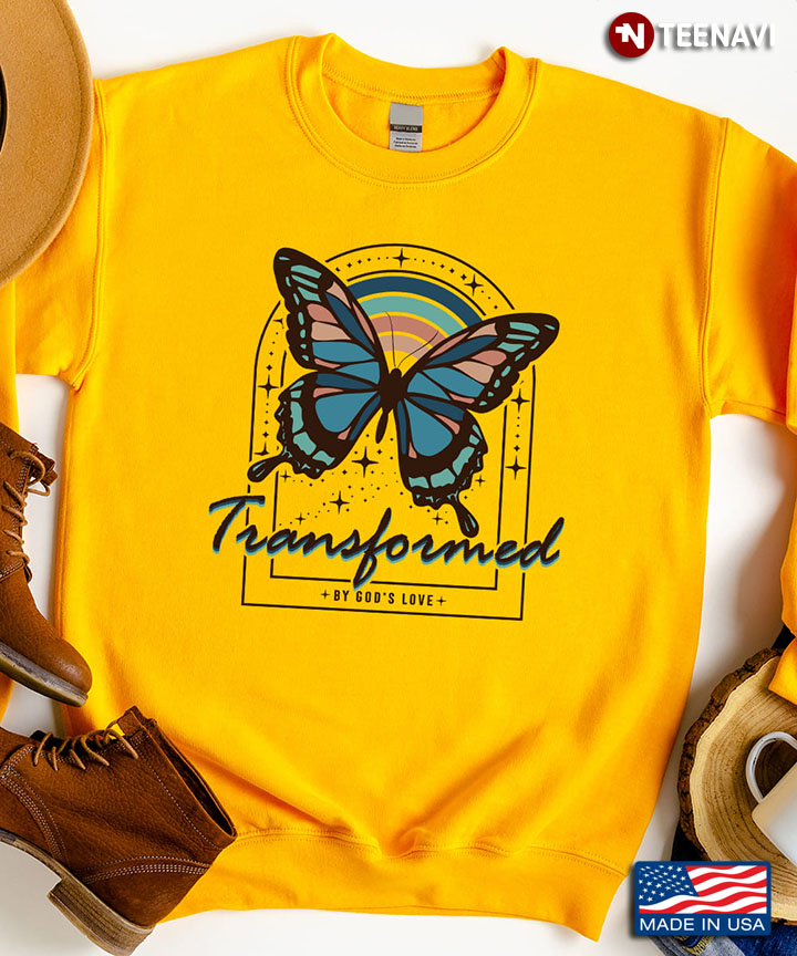 Christian Shirt, Butterfly Transformed By God's Love