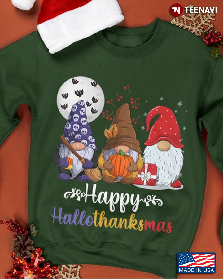 Gnomes Hallothanksmas Shirt, Happy Hallothanksmas