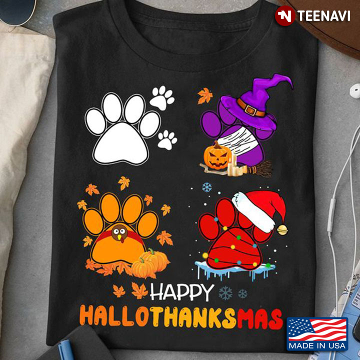 Dog Hallothanksmas Shirt, Happy Hallothanksmas Halloween Thanksgiving Christmas