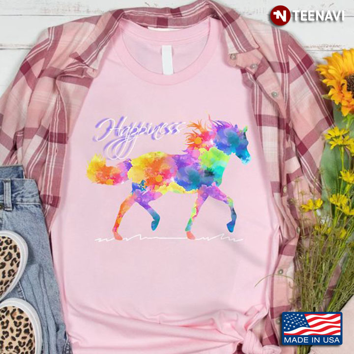 Funny Horse Shirt, Happiness Watercolor Horse