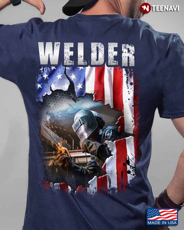 Welder Shirt, Welder American Flag