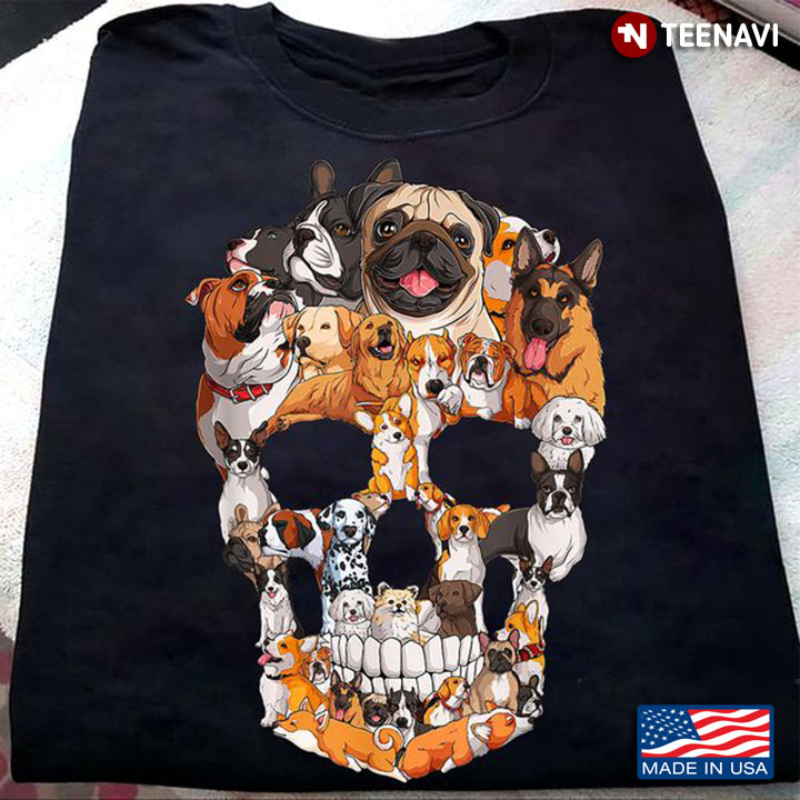 Funny Dog Shirt, Skull Full Of Dogs
