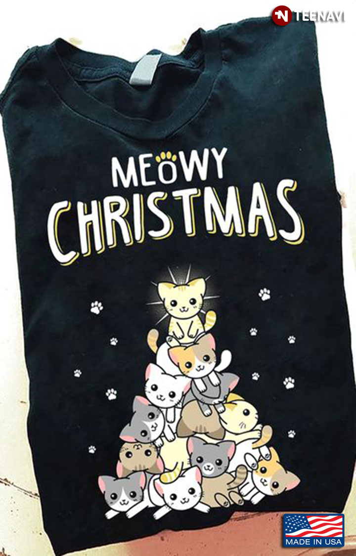 Christmas Cat Shirt, Meowy Christmas