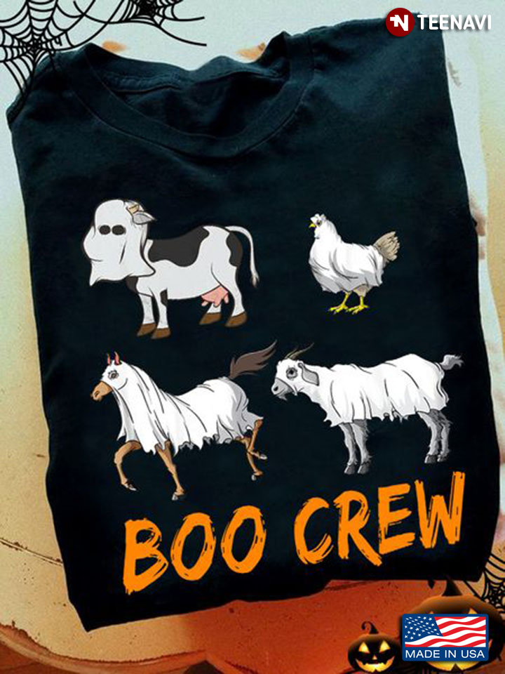 Halloween Farm Animals Shirt, Boo Crew Boo Cow Boo Chicken Boo Horse Boo Goat