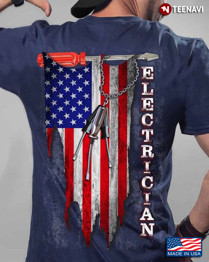 Electrician Shirt, Electrician American Flag