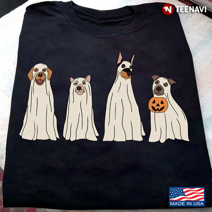 Funny Boo Dog Shirt, Halloween Boo Dog With Jack-o'-lantern