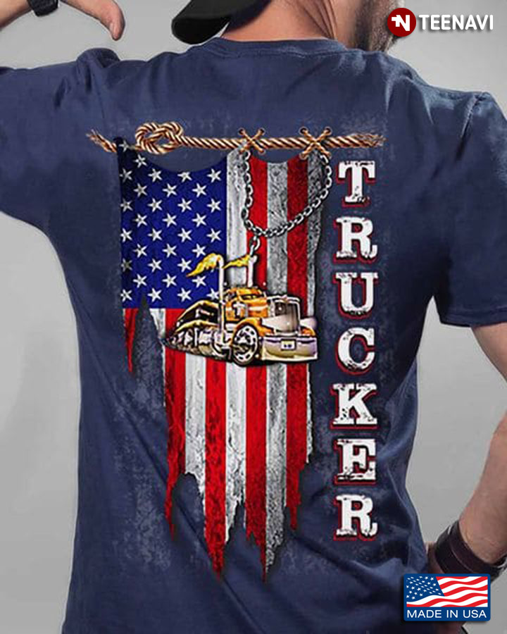 Truck Driver Shirt, Trucker American Flag