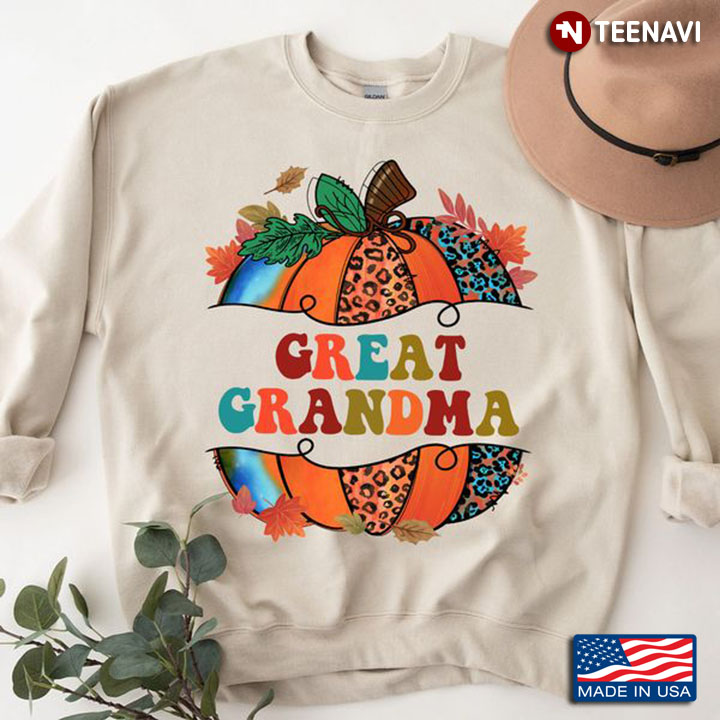 Great Grandma Shirt, Great Grandma Pumpkin Leopard