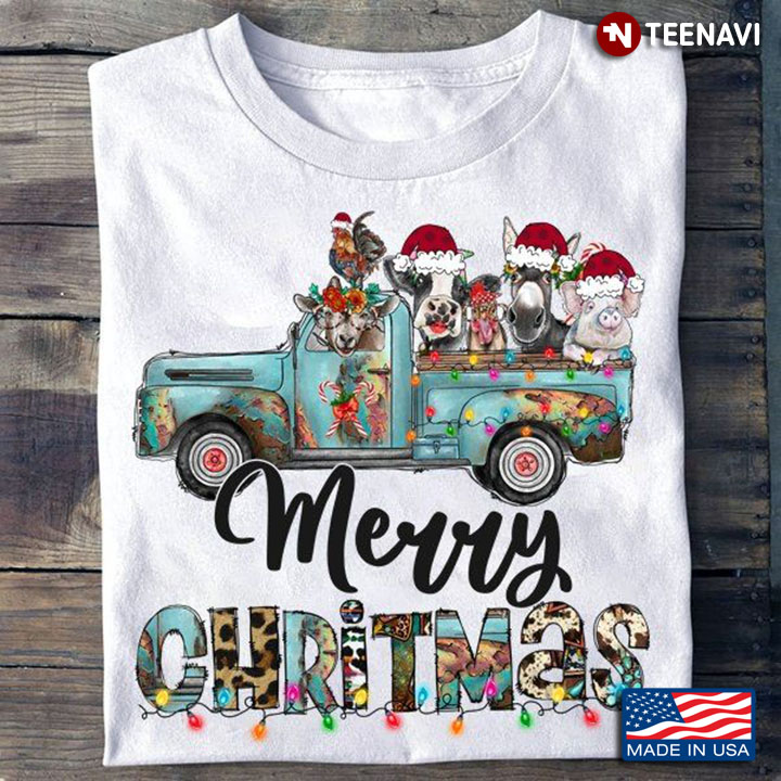 Christmas Farm Animals Shirt, Merry Chritmas