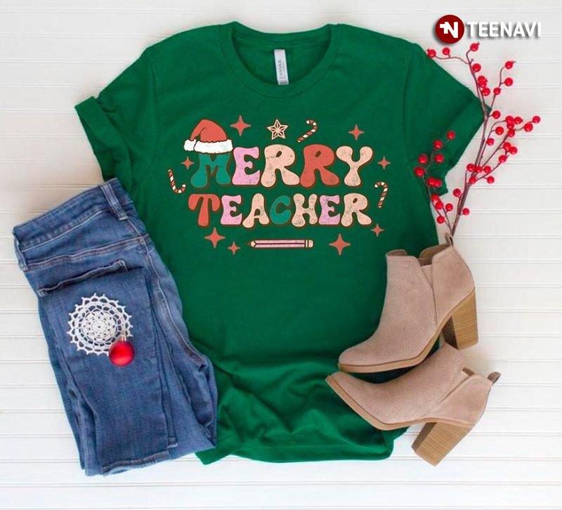 Teacher Christmas Shirt, Merry Teacher