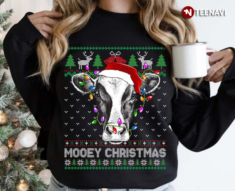 Cow Ugly Christmas Shirt, Mooey Christmas