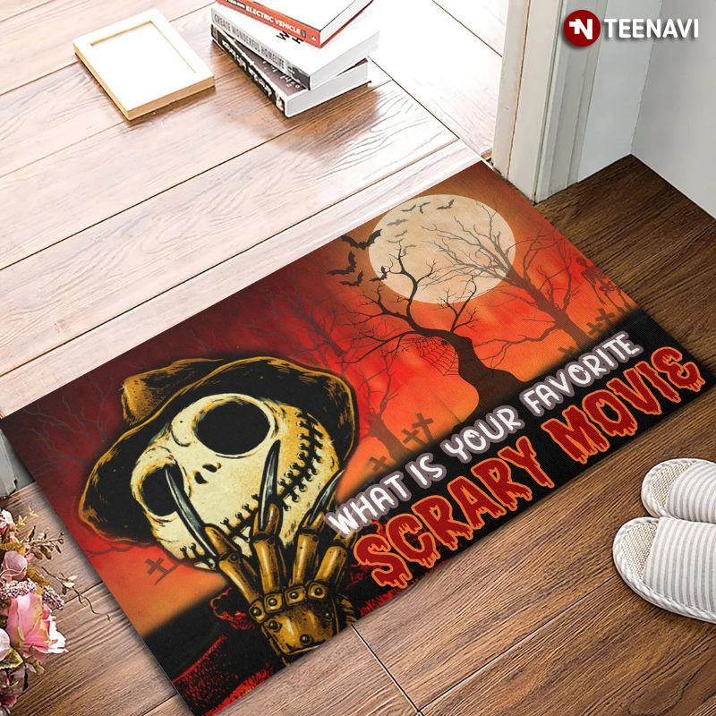 What Is Your Scary Movies Jack Skellington Doormat, Halloween Horror Home Decor