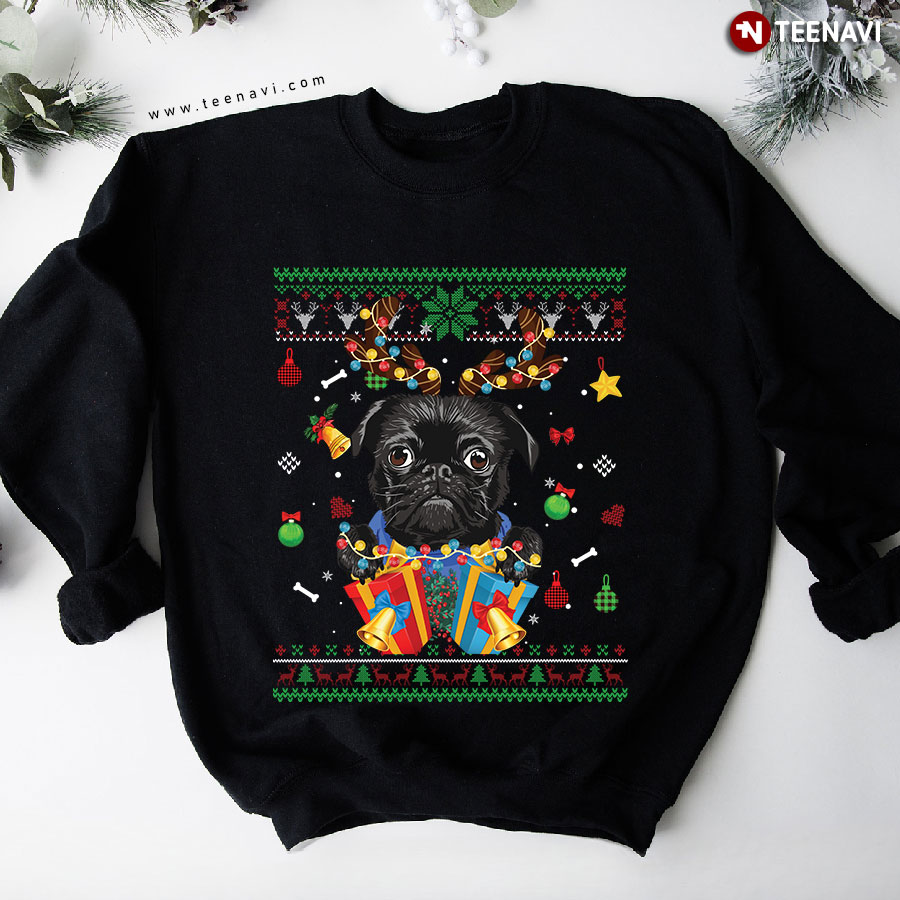 Cute Pug Ugly Christmas Pug Puppy Sweatshirt