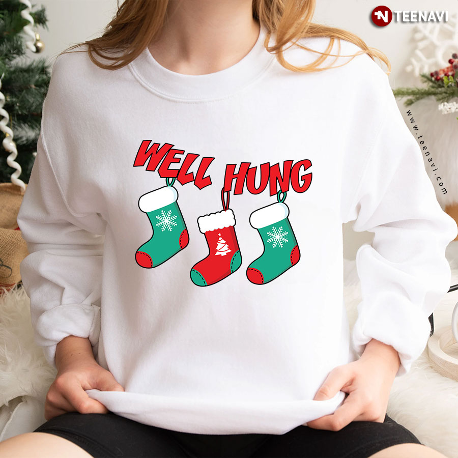 Well Hung Funny Christmas Sweatshirt