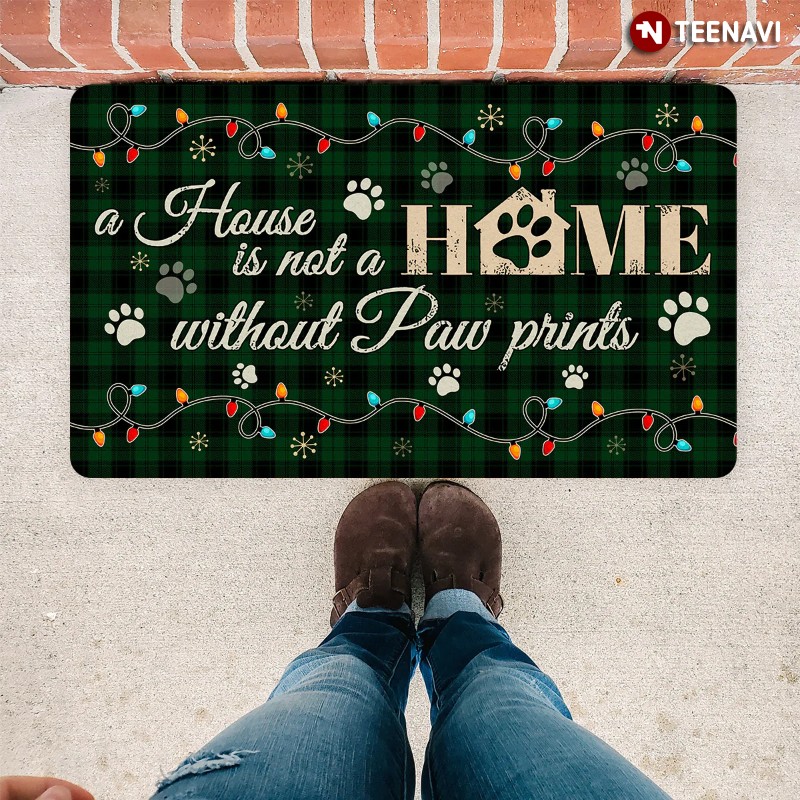 Christmas Not A Home Without Paw Prints Doormat