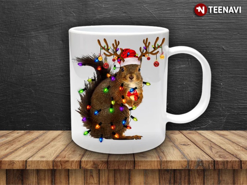Christmas Squirrel Light Mug