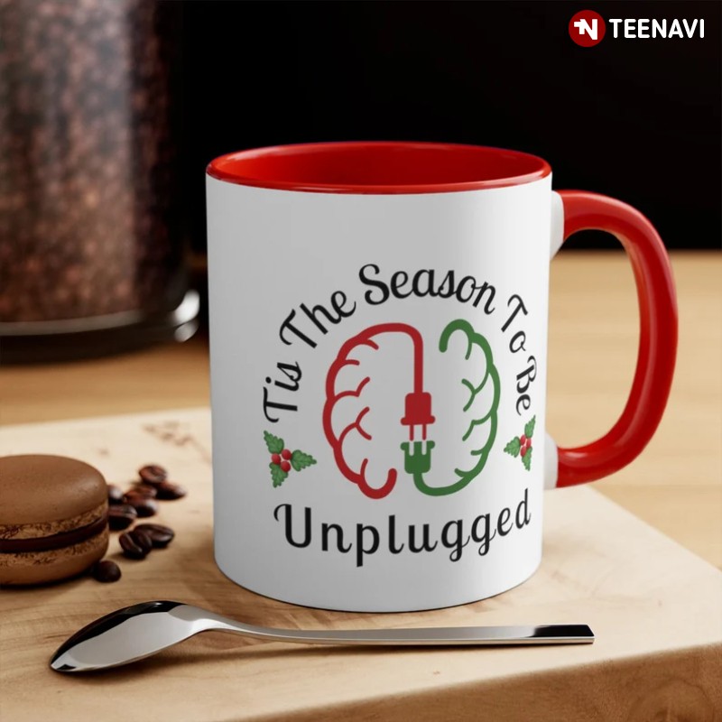 Christmas Tis The Season To Be Unplugged Mug