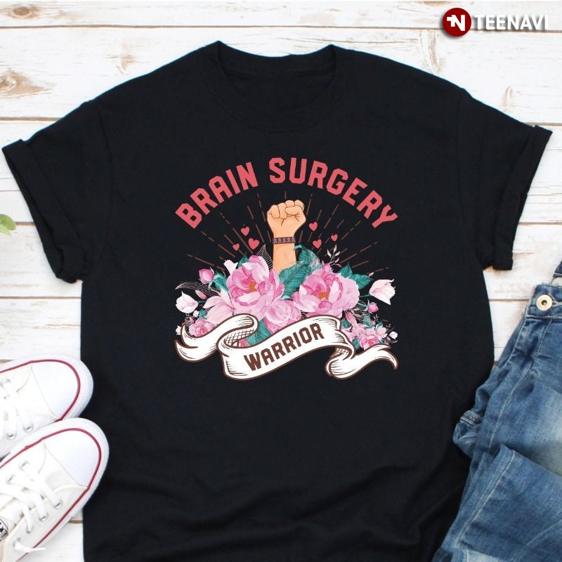 Brain Tumor Awareness Flowers Shirt, Brain Surgery Warrior
