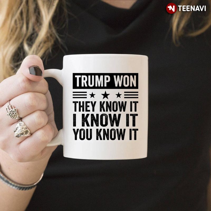 Funny Donald Trump Mug, Trump Won They Know It I Know It You Know It
