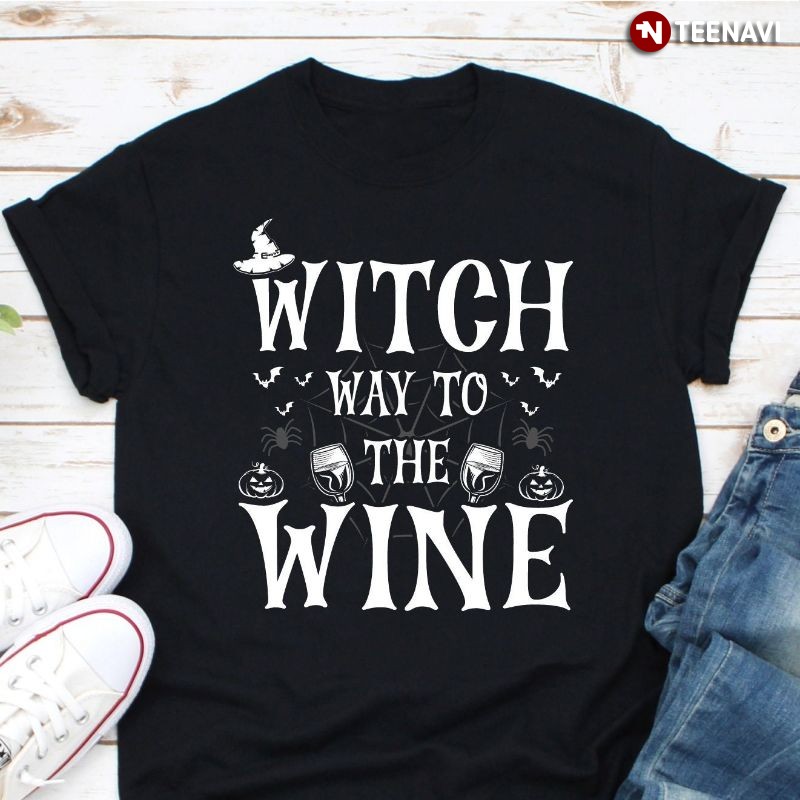 Funny Halloween Shirt, Witch Way To The Wine