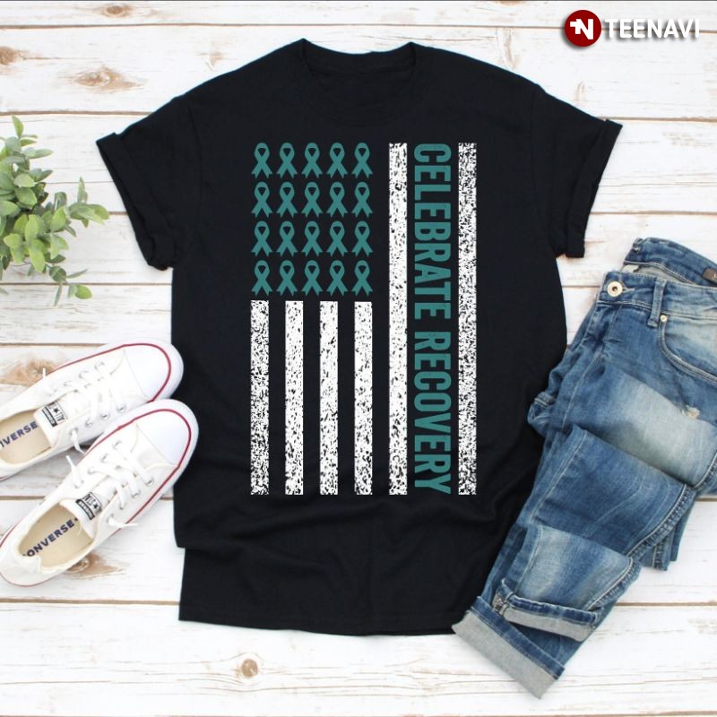 American Flag Ribbons Shirt, Celebrate Recovery