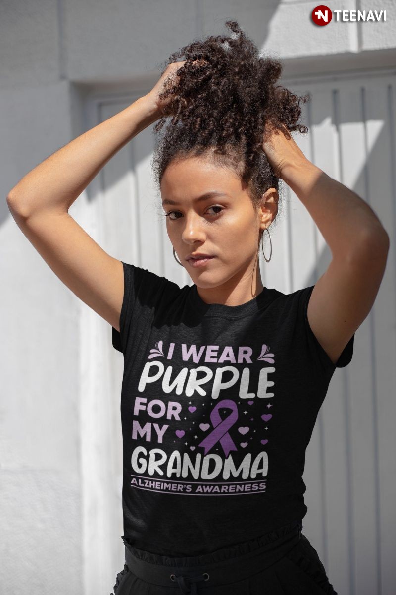 Alzheimer's Awareness Grandmother Shirt, I Wear Purple for My Grandma