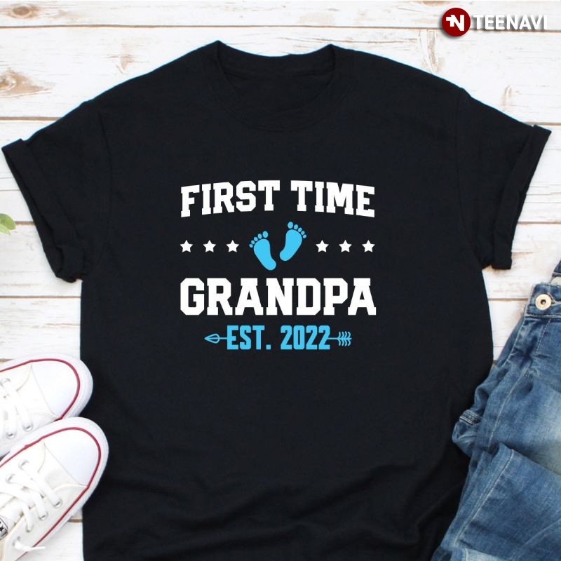 Personalized Proud New Grandpa Shirt, First Time Grandpa