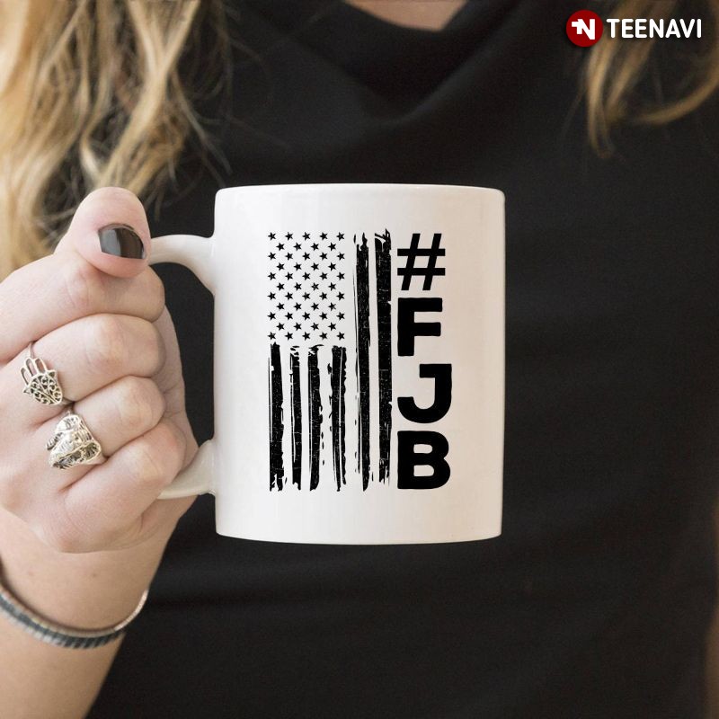 Funny Anti-Joe Biden Pro-American Mug, American Flag #FJB