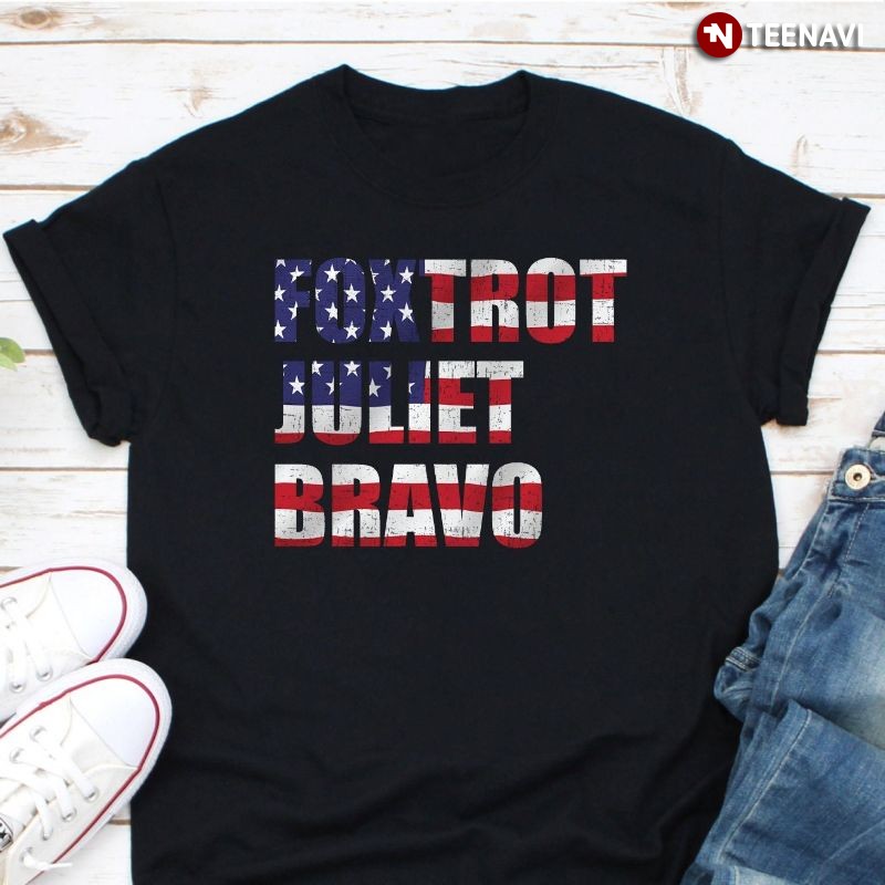 Funny Anti-Joe Biden American Flag Shirt, FJB Foxtrot Juliet Bravo