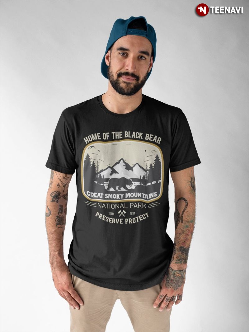 Great Smoky Mountains National Park Bear Shirt, Home Of The Black Bear