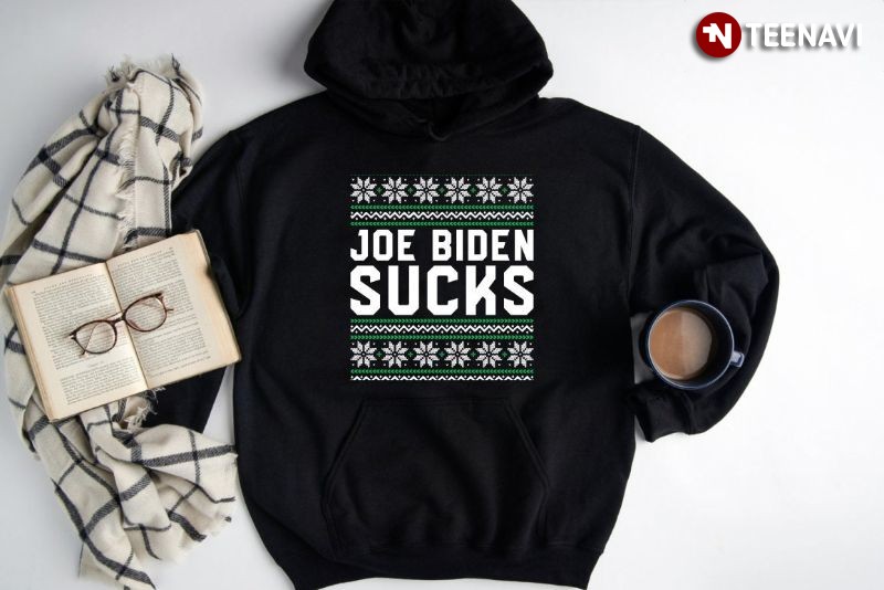 Funny Ugly Christmas Anti-Joe Biden Hoodie, Joe Biden Sucks