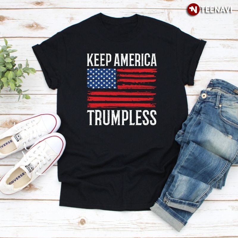 Anti-Donald Trump American Flag Shirt, Keep America Trumpless