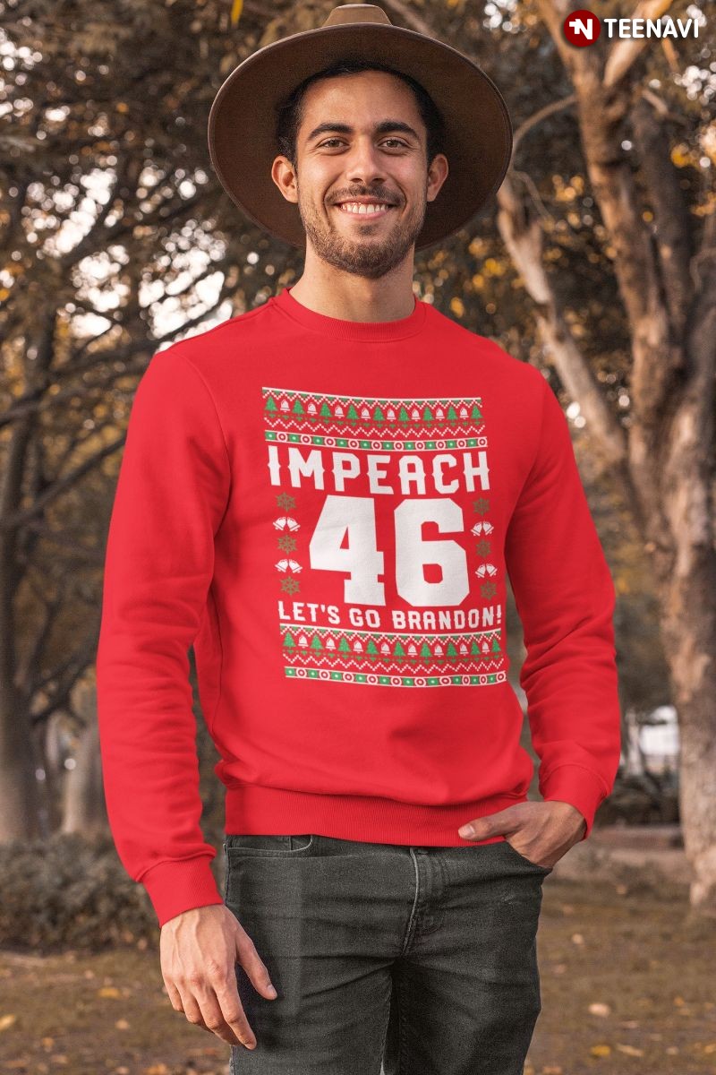 Ugly Christmas Anti-Joe Biden Sweatshirt, Impeach 46 Let’s Go Brandon!