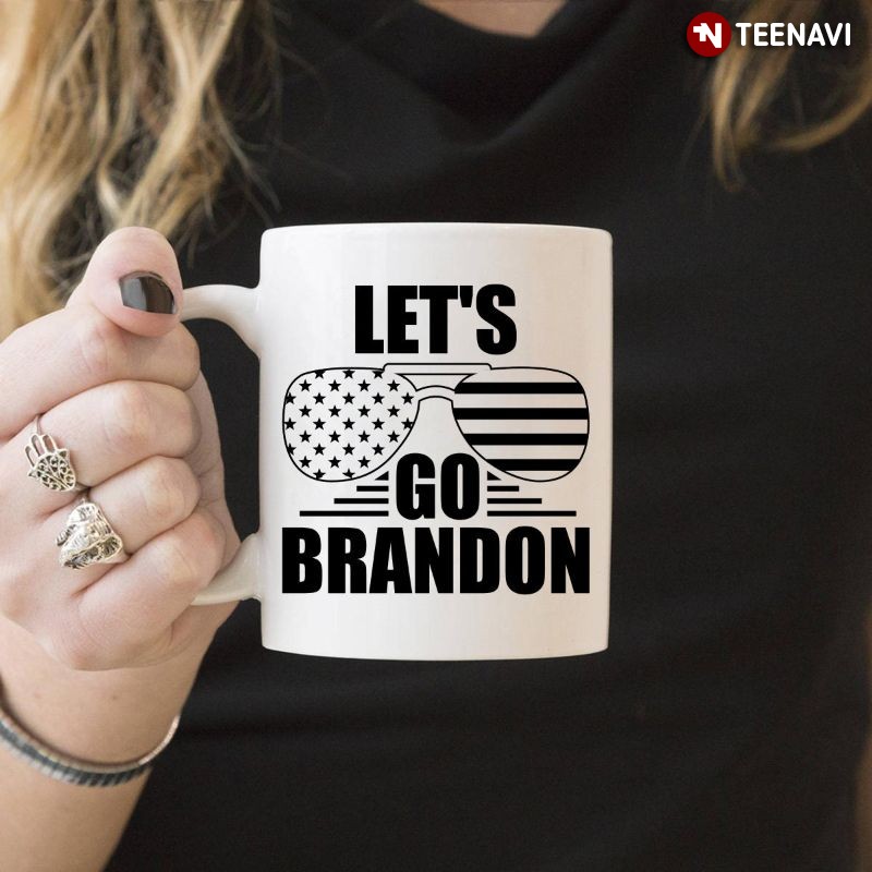 Anti-Joe Biden American Flag Mug, Let’s Go Brandon