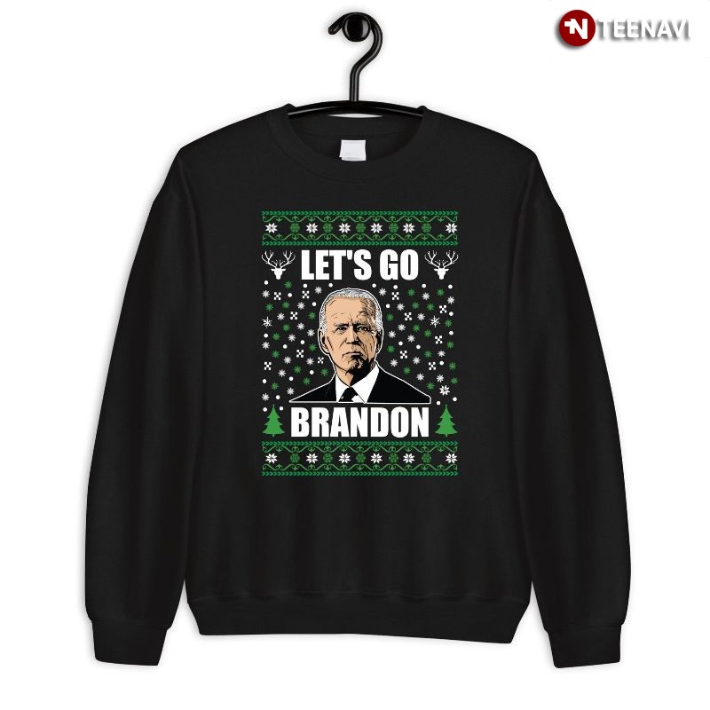 Ugly Christmas U.S. President Anti-Joe Biden Sweatshirt, Let’s Go Brandon