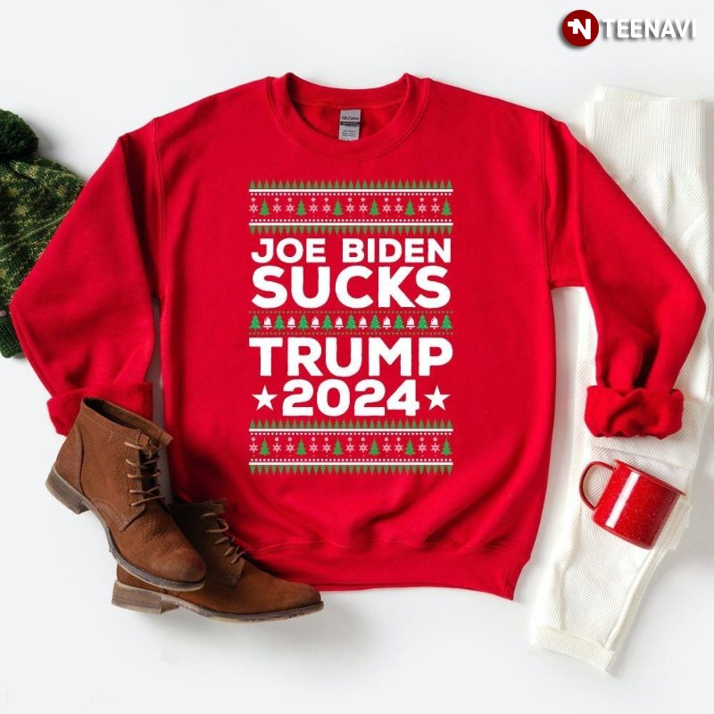 US Presidential Election Vote 2024 Sweatshirt, Joe Biden Sucks Trump 2024