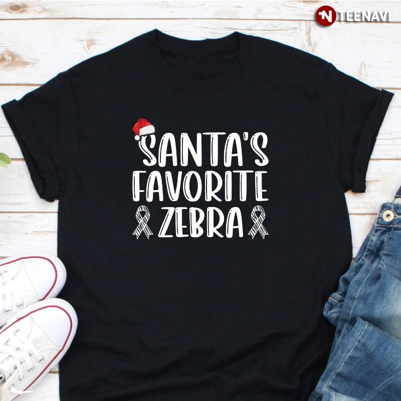 Santa Claus Ehlers-Danlos Syndrome Awareness Shirt, Santa’s Favorite Zebra