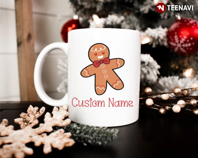 Personalized Christmas Gingerbread Man Mug - TeeNavi