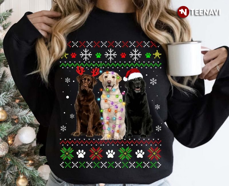 Labrador Retriever Christmas Sweatshirt, Funny Labrador Retriever Ugly Christmas
