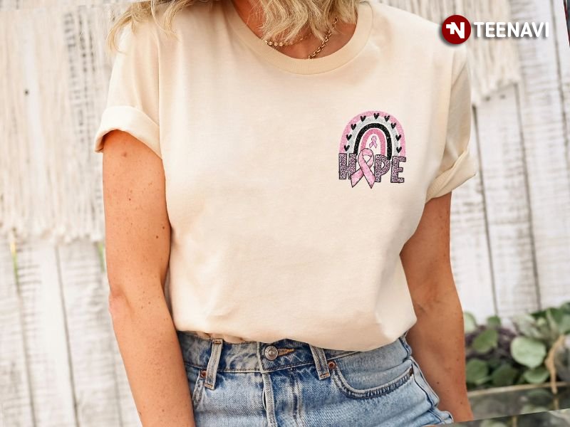 Breast Cancer Warrior Shirt, Rainbow Hope Breast Cancer Awareness